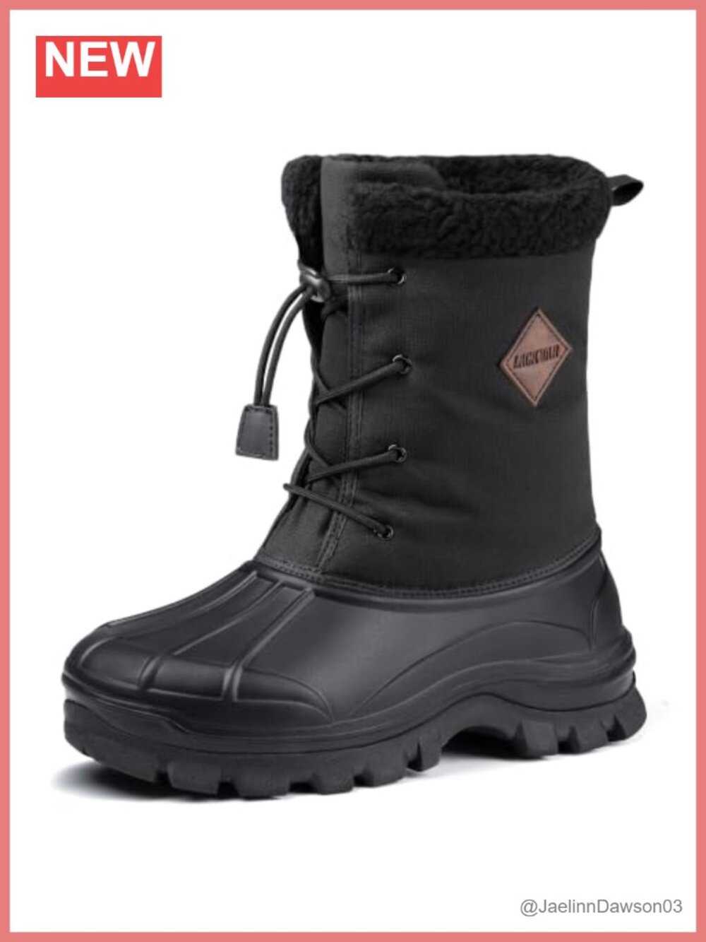 Waterproof Men's Snow Boots with Graphene Self-Heating Insole, Lightweight